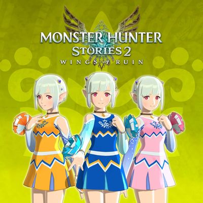 Monster Hunter Stories 2: Wings of Ruin - Костюмы Ины: Тройной набор болельщика (голубой / оранжевый / розовый)
